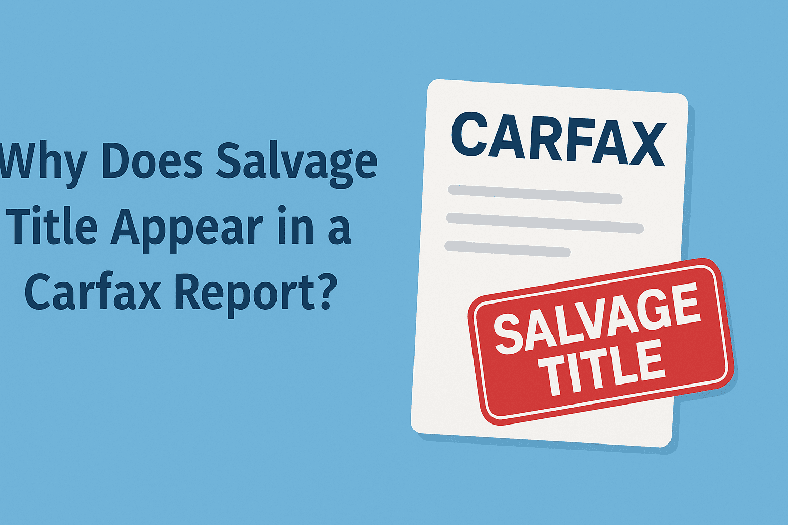Salvage Title in a Carfax Report: A Complete Guide for Car Buyers in 2026