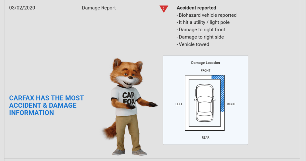 frame damage on Carfax